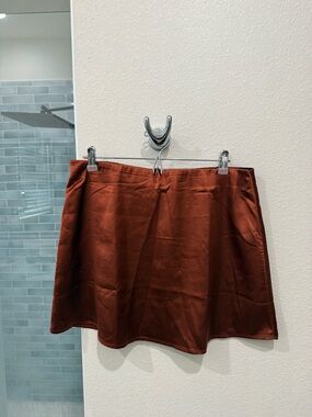 Women's Rust Satin Mini Skirt